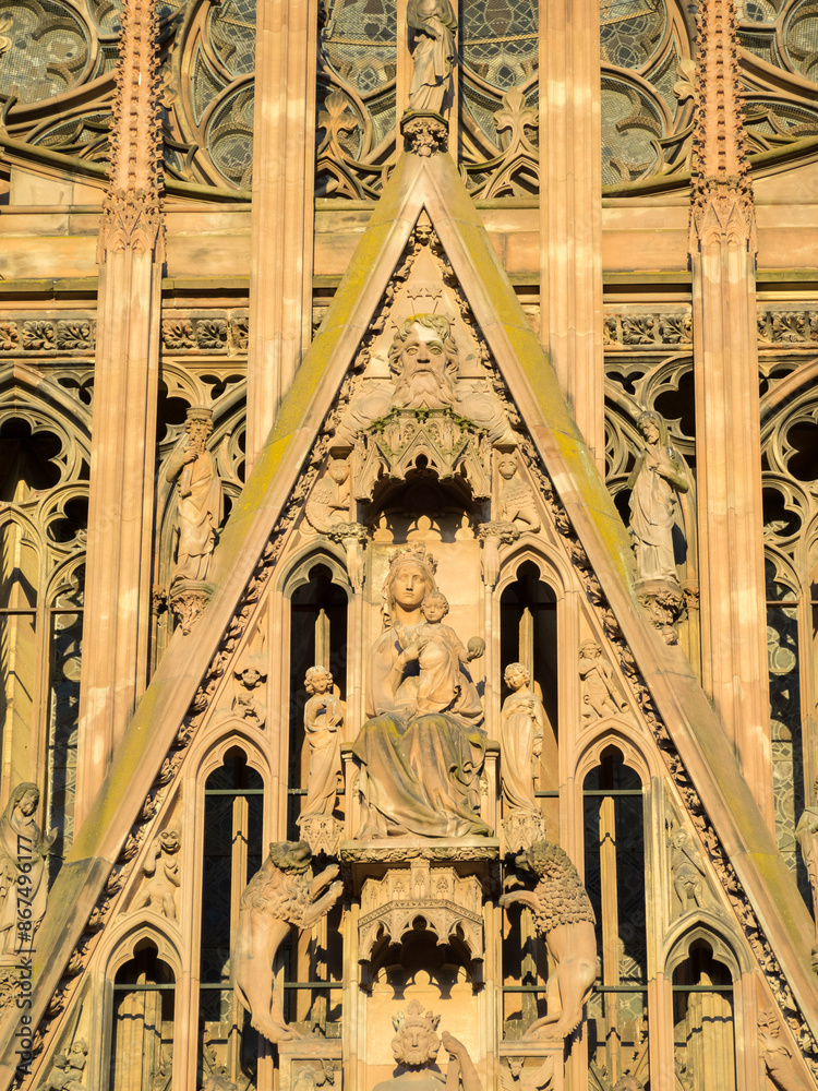 Notre-Dame de Strasbourg sculpture in the Cathedral facade