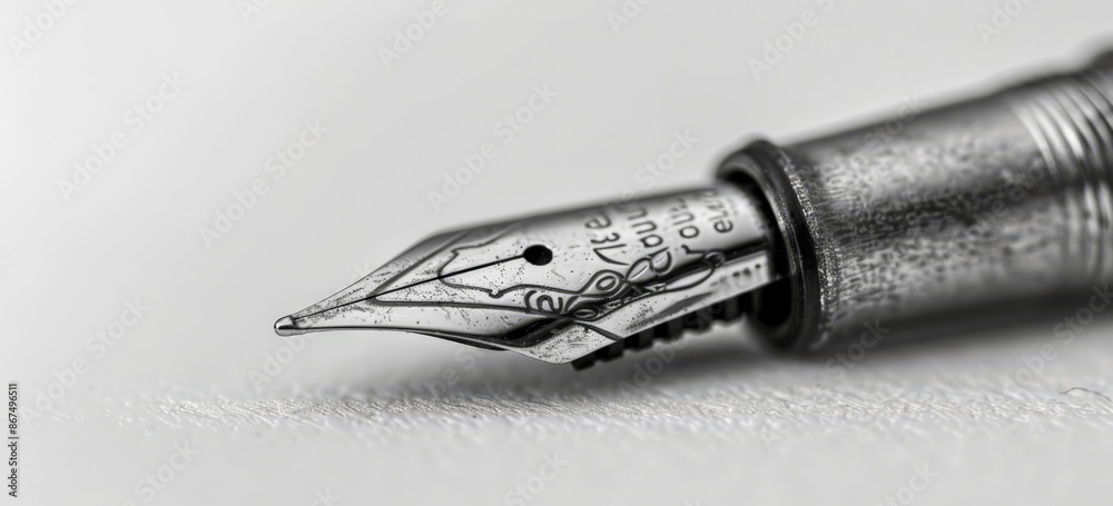 Classic Fountain Pen with Ink, Close-up Focus Classic Fountain Pen with Ink, Close-up Focus