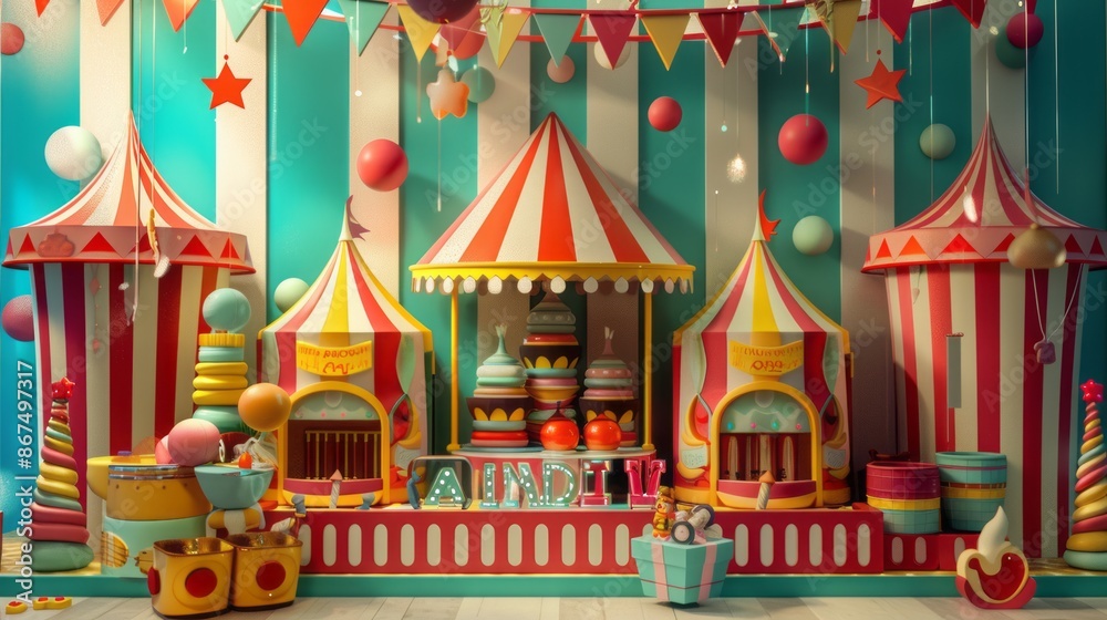 product display for a fun and playful product, such as toys or games product display for a fun and playful product, such as toys or games