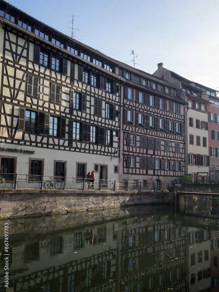 Half timbered houses by Ill River, Strasbourg