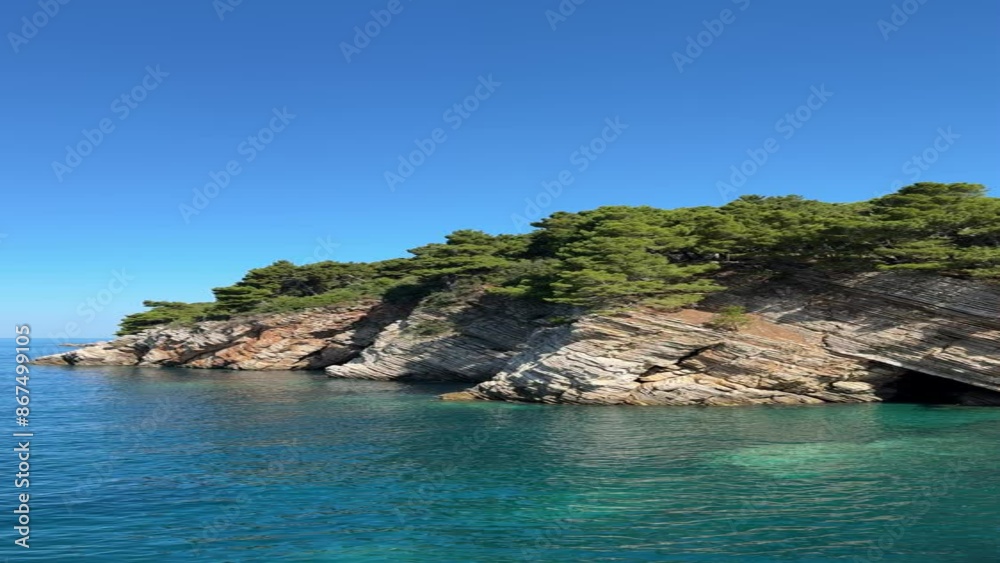 Sea and rocks amazing landscape, vertical video. Sea and rocks amazing landscape, vertical video.