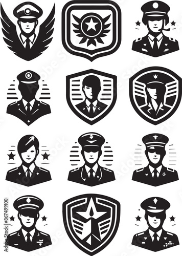 Military Person Avatar Vector Design Illustration Pack