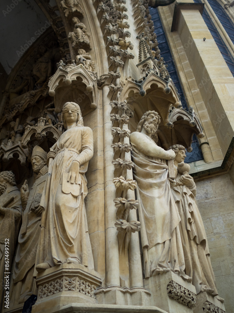 Statues of Metz Saint-Etienne Cathedral doorway