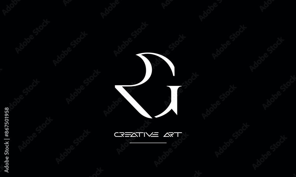 Fototapeta premium GR, RG, G, R abstract letters logo monogram