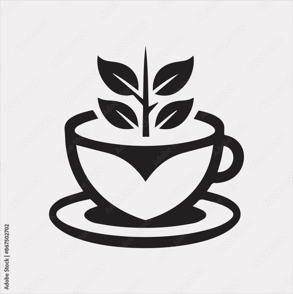 coffee shop cup logo vector Silhouette on a White Background coffee shop cup logo vector Silhouette on a White Background