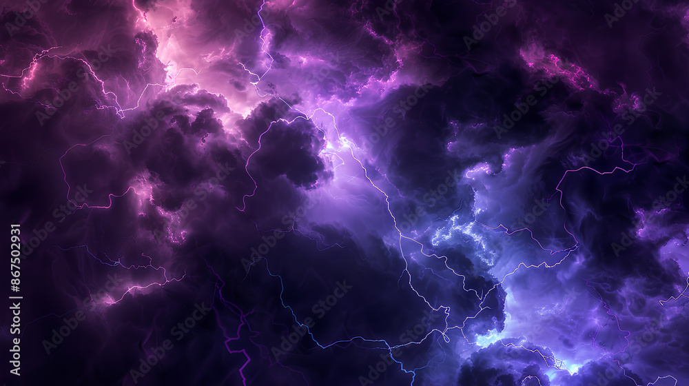 Black clouds with purple lightning, background
Black clouds with purple lightning, background