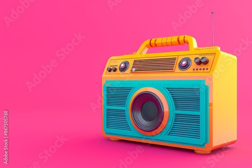 Vintage Retro Boombox with Colorful Design