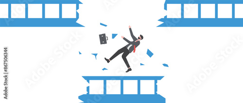 businessmen fell from the broken bridge

