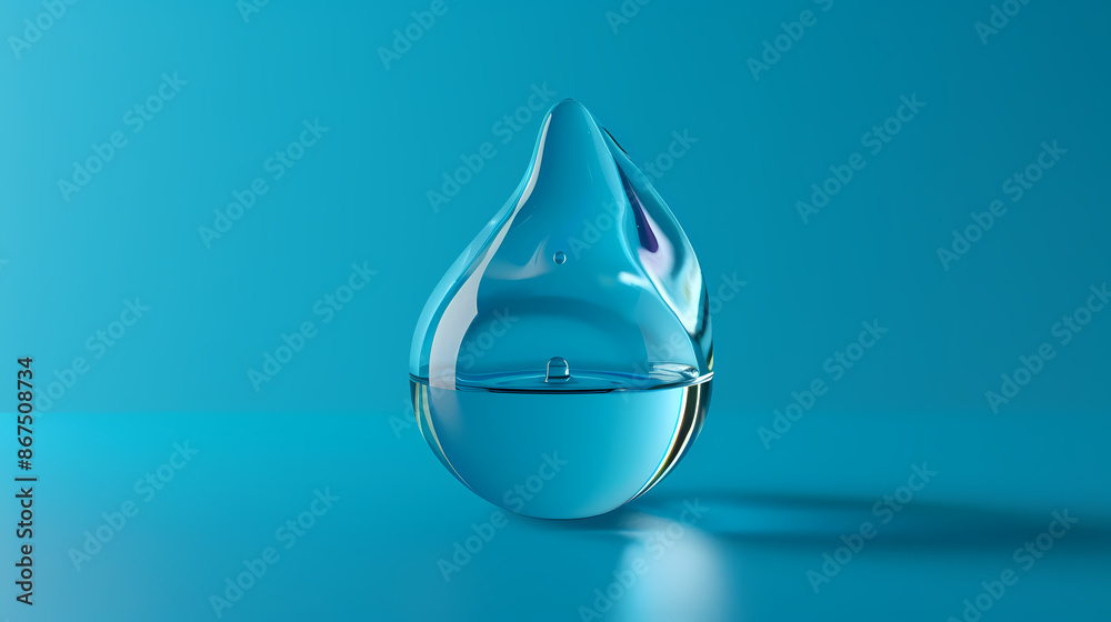 Fototapeta premium Simple blue water drops