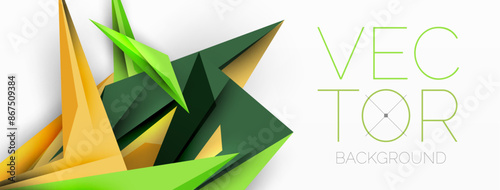 Minimal geometric abstract background. Low poly dynamic triangle design. Trendy techno business template for wallpaper, banner, background or landing