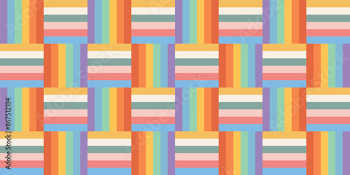 Beautiful Rainbow Quilt with Colorful Pieces, rainbow background