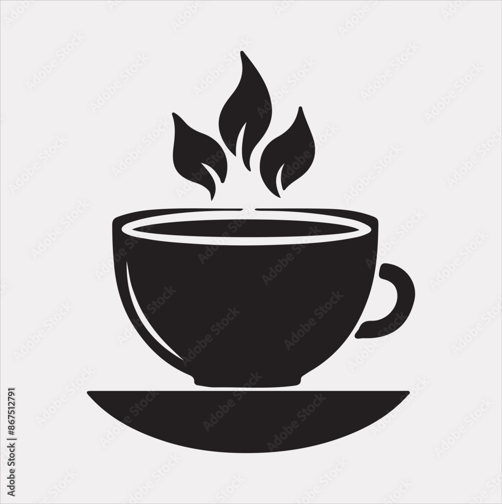 coffee shop cup logo vector Silhouette on a White Background coffee shop cup logo vector Silhouette on a White Background