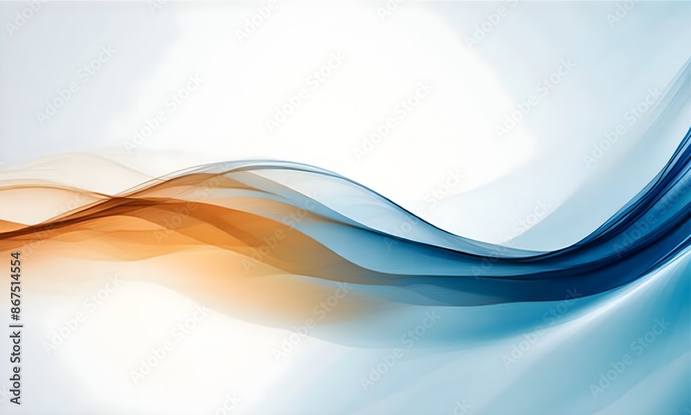 Obraz premium blue abstract wave with white background