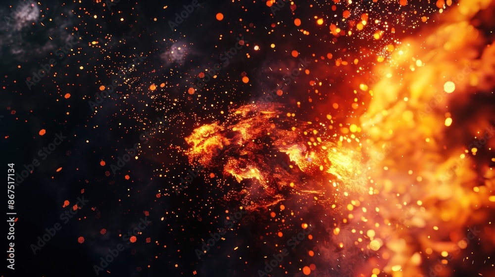 Fototapeta premium Fire and Sparks Abstract Background