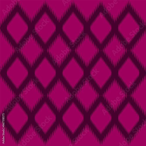 Beautiful pattern, folk embroidery, bohemian style, abstract print, seamless fabric design for fabric, rug, shirt, bag. Ethnic ikat pattern