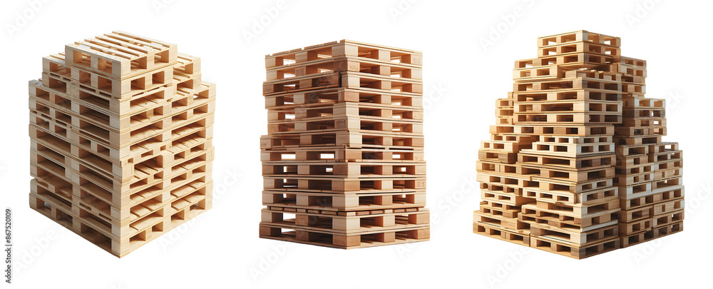 wooden pallatter arranged in rows on transparent background wooden pallatter arranged in rows on transparent background
