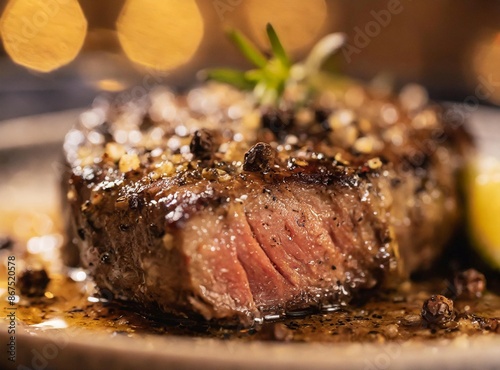 Photography Steak au poivre, France traditional food