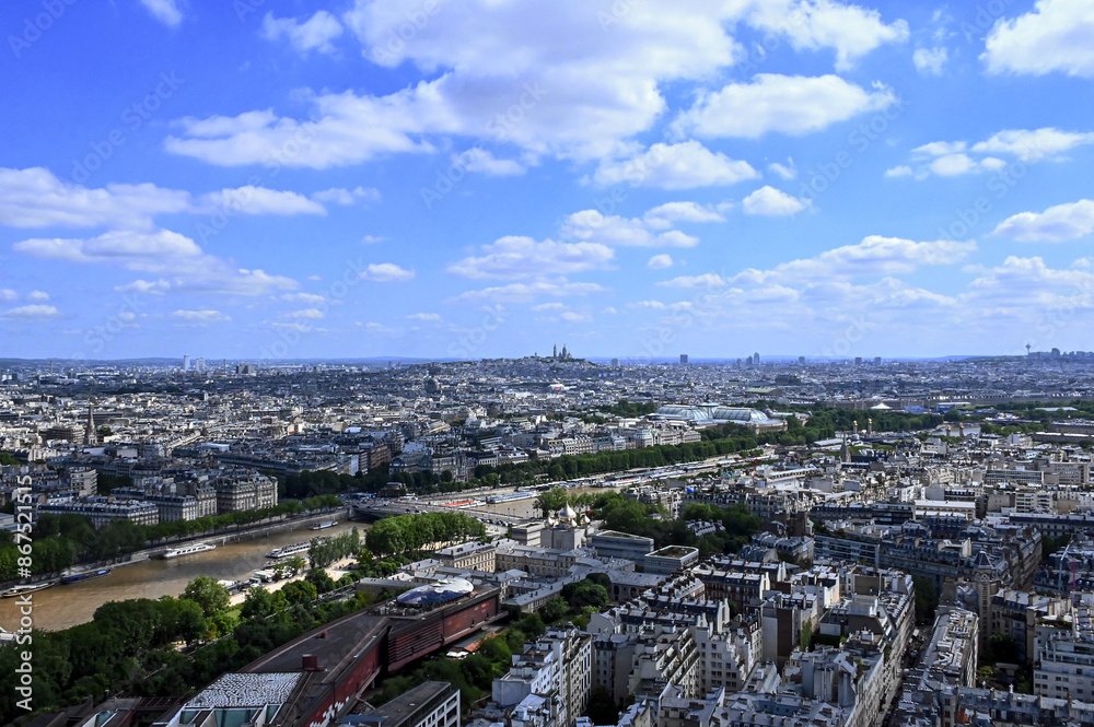 Paris skyline houses streets from above Paris skyline houses streets from above