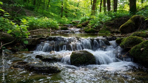 The gentle sound of a babbling brook can soothe the soul, offering a moment of peace and reflection in the midst of nature.