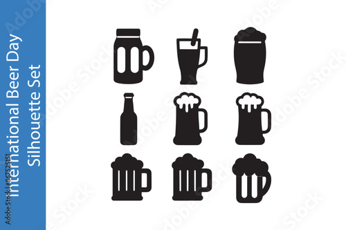 International Beer Day Icon Set