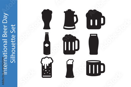 International Beer Day Icon Set
