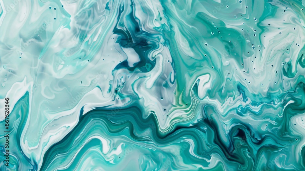 This image captures a stunning teal and white marble art piece characterized by its fluid dynamic patterns, which evoke a sense of serenity and modern elegance. This image captures a stunning teal and white marble art piece characterized by its fluid dynamic patterns, which evoke a sense of serenity and modern elegance.