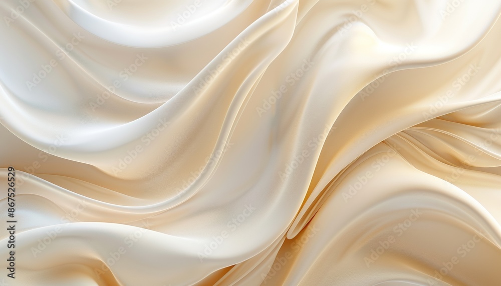 Elegant Cream-Colored Abstract Design with Flowing Curves and Soft Waves, Calming Texture, Background with Copy Space Elegant Cream-Colored Abstract Design with Flowing Curves and Soft Waves, Calming Texture, Background with Copy Space