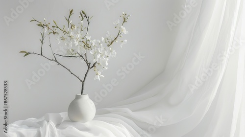 The purity of a white background brings a sense of calm and elegance to any composition.