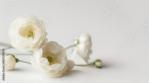 The purity of a white background brings a sense of calm and elegance to any composition.