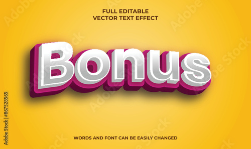 Vector bonus editable text effect with premium vector