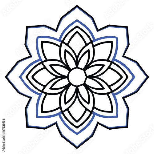 Mandala pattern or Simple Floral Ideas for Coloring book page Art on the wall Lace pattern the Tattoo wallpaper Paint shirt Stencil Design Textures. Decorative circle ornament in ethnic oriental style