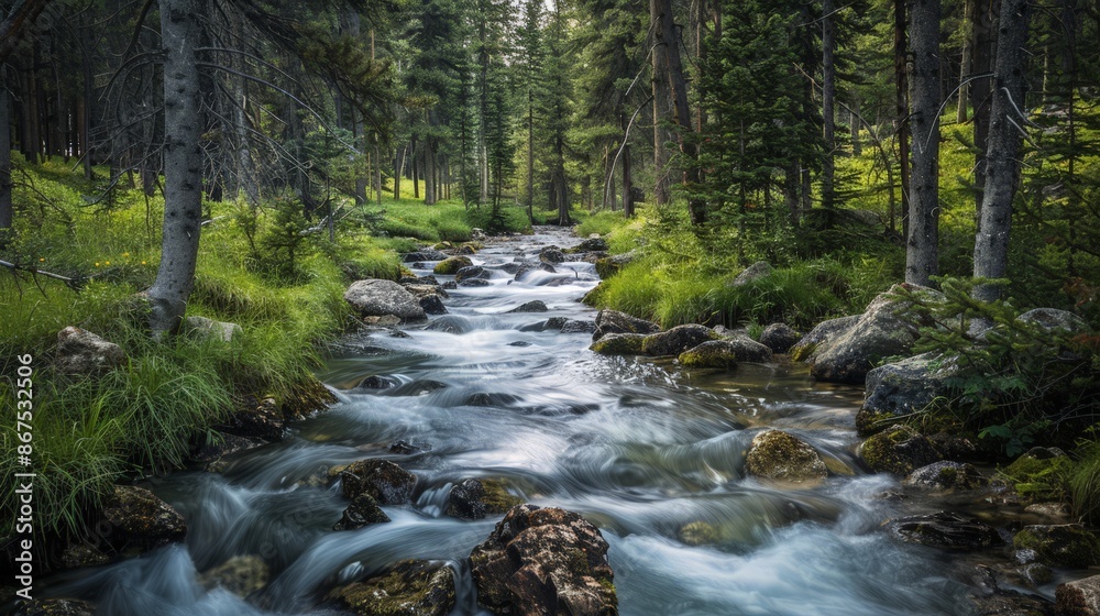 The sound of a babbling brook winding through a forest provides a peaceful backdrop, inviting quiet reflection and a connection with nature. The sound of a babbling brook winding through a forest provides a peaceful backdrop, inviting quiet reflection and a connection with nature.