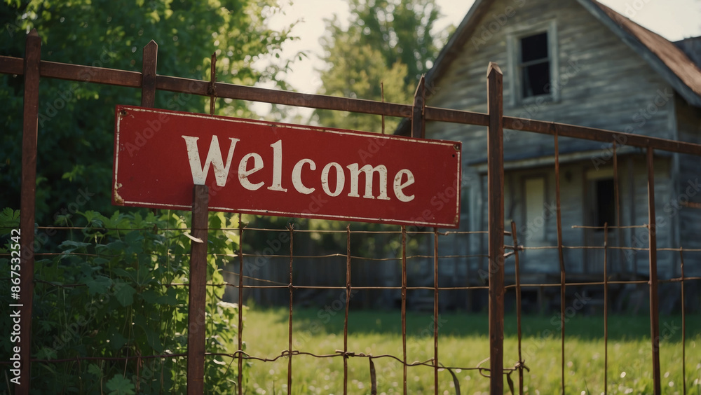 Obraz premium The image shows the contrast between the welcoming 