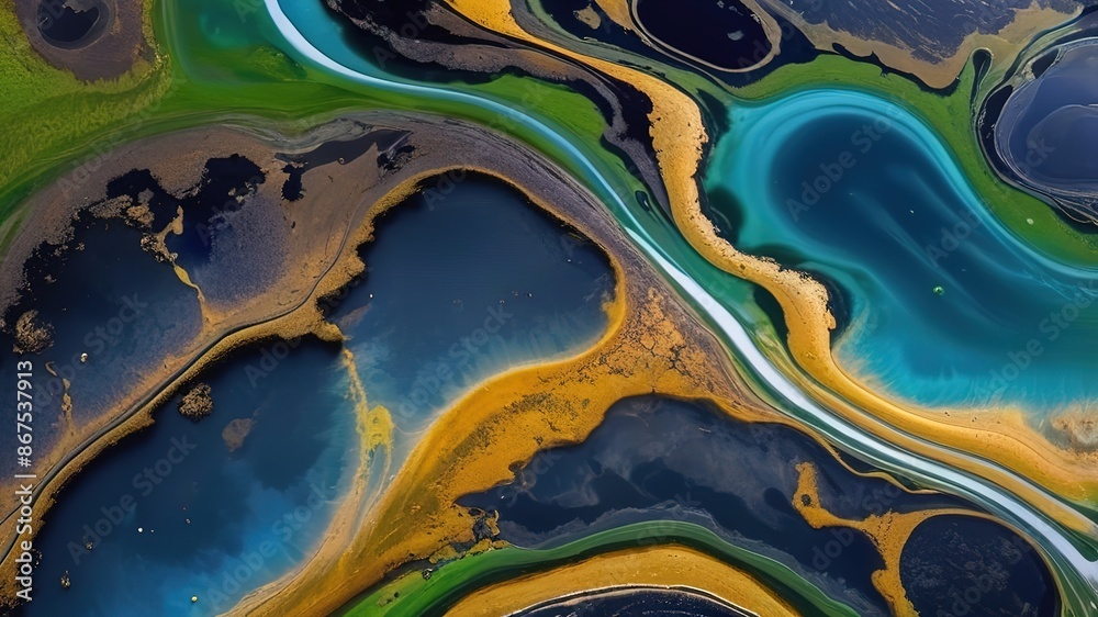 Abstract image of oil spill on water surface. Beautiful colors. Abstract image of oil spill on water surface. Beautiful colors.