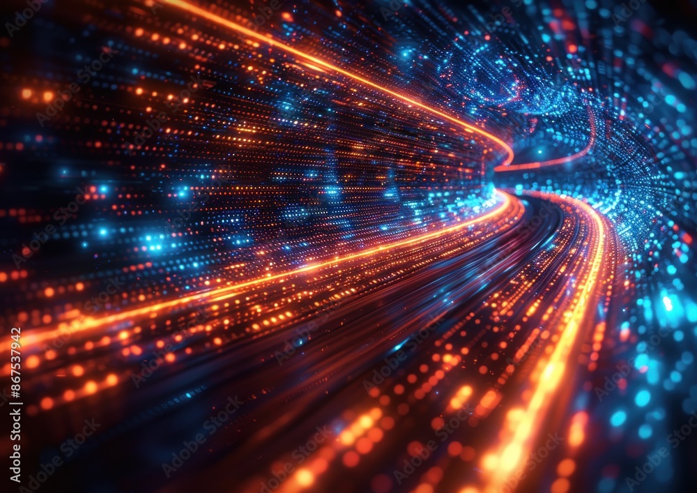 Abstract Digital Tunnel of Light and Data Abstract Digital Tunnel of Light and Data