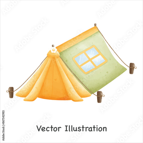 Camping Tent for Hiking, hunting Camping Tent vector illustration