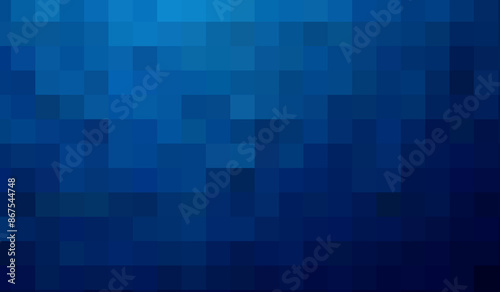 Gradient blue background. Geometric texture of light-dark blue squares. The substrate for branding, calendar, postcard, screensaver, poster, cover. A place for your design or text. Vector illustration