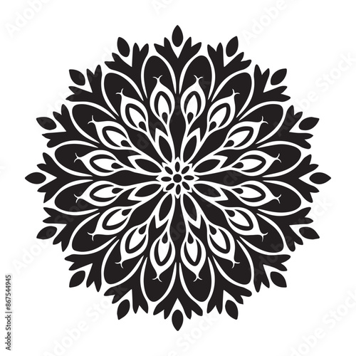 Floral ornament elements silhouette vector style for design monograms with white background.