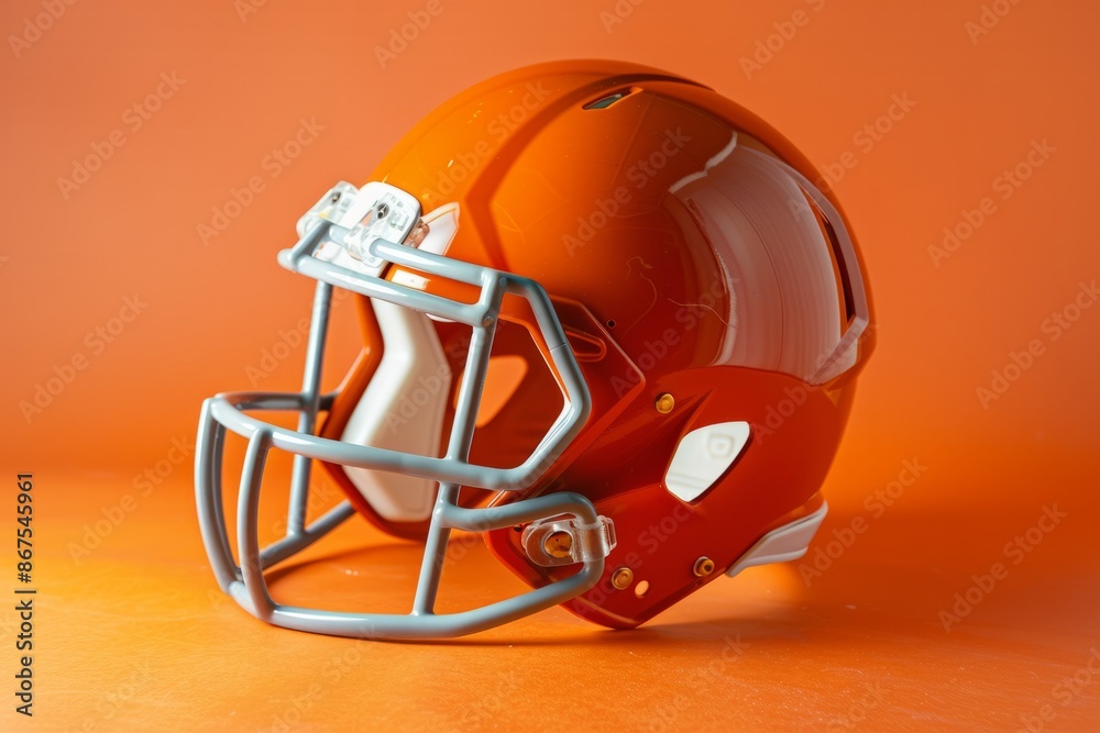 Fototapeta premium 3d rendering illustration of American football helmet isolated on a solid background with detailed clipping path.