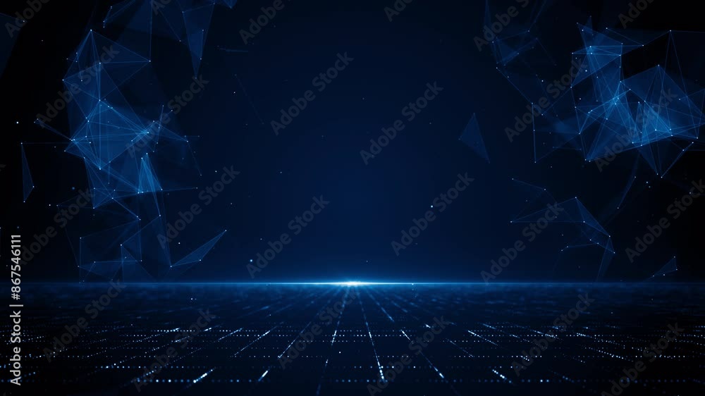 Technology digital business corporate abstract particles hex presentation broadcast background loop