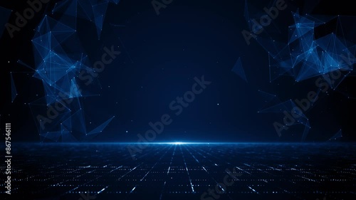 Technology digital business corporate abstract particles hex presentation broadcast background loop