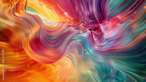 an AI-generated artwork featuring color fields that seem to vibrate and oscillate, creating a sense of dynamic movement and flux