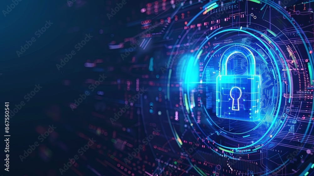 Obraz premium minimalistic horizontal wallpaper regarding cybersecurity and privilege access management