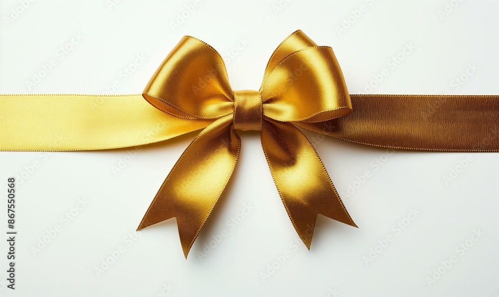 a gold Christmas bow isolated on whie background a gold Christmas bow isolated on whie background