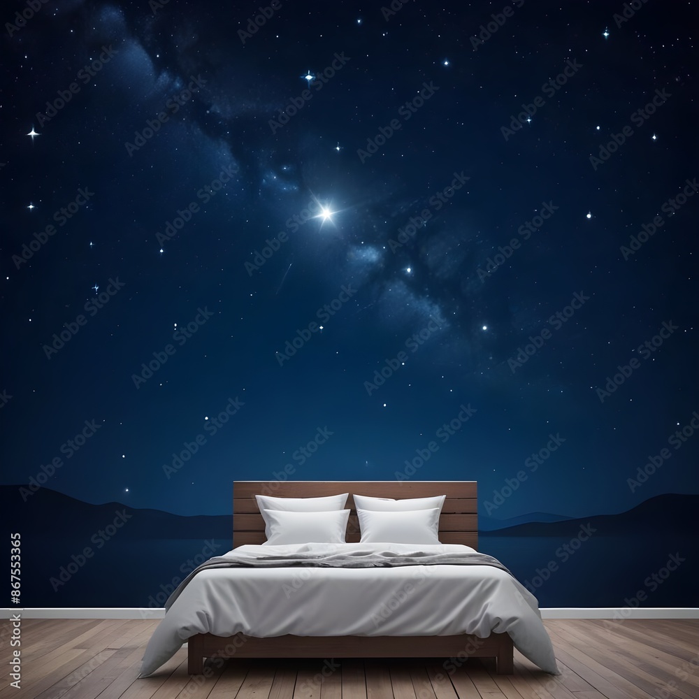 Glamping, sleeping under the stars night sky Stock Illustration | Adobe ...