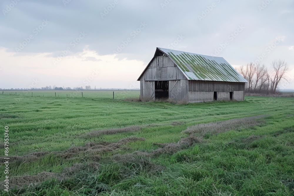 A large, old barn sits in a field of grass A large, old barn sits in a field of grass