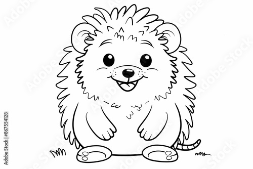 Adorable Hedgehog Coloring Page