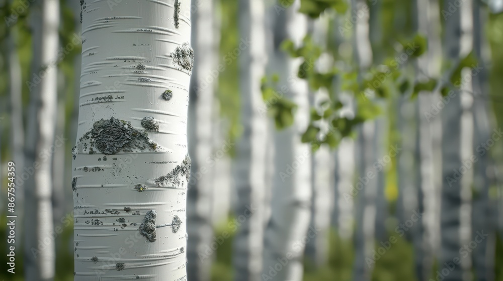 Naklejka premium Aspen forests managed with advanced digital tools for sustainability and conservation
