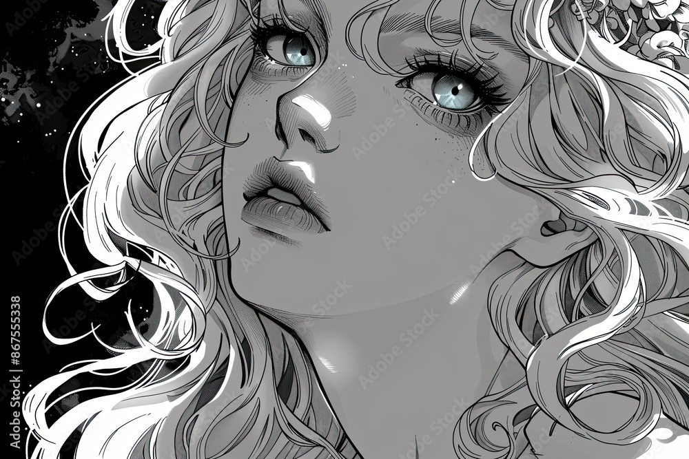 Fototapeta premium aphrodite greek goddes, manga style