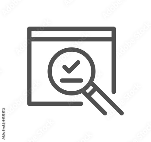 Engine optimization related icon outline and linear vector. 
